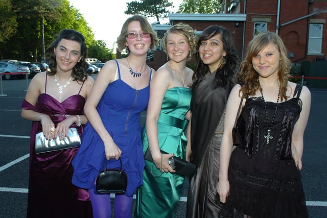 Girls together at the Fulwood High School Prom at Pines Hotel, Clayton-le-Woods in 2009