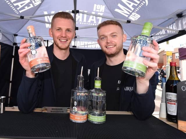 Liam Stenson (left) and Ellis McKeown with their award-winning Fairham Gin.