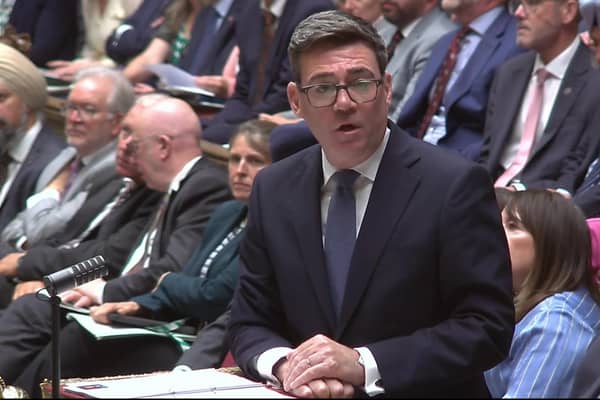 Vibes turn to jibes: Prime Minister Andy Burnham left his first Prime Minister's Questions in the House of Commons yesterday, after a score draw with leader of the Opposition Kemi Badenoch (photo, PA)