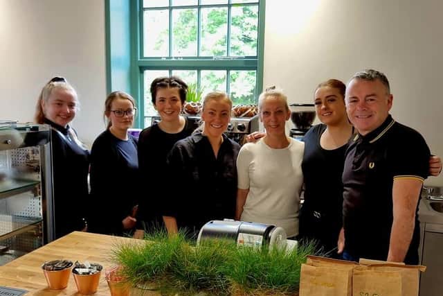 Meet the team - The staff of the Folly Cafe with South Ribble Councillor Matthew Tomlinson (right)