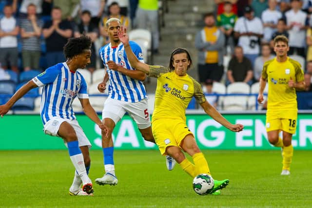 Alvaro Fernandez in action for PNE on Tuesday.