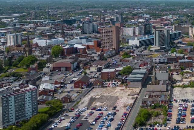 The Horrocks Mill site as seen from the air today...(image: DK-Architects via Preston City Council planning portal)