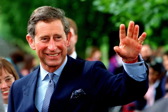 Goodbye Preston - Prince Charles waves to the crowd after his visit to Moor Park High School in Preston