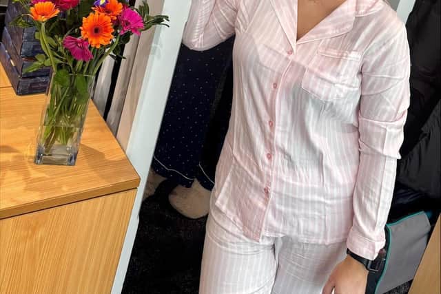 Client Coordinators Brenda Cambridge and Ashleigh Bird (top and middle) and Registered Care Manager Katie Pennington getting ready for the wear your pyjamas to work day at Westmorland Homecare’s Lancaster and Morecambe branch