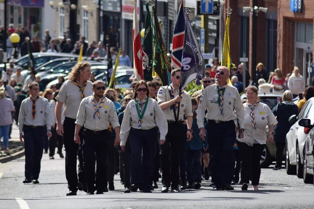 It was the first time in eight years Scouts were able to parade through the town