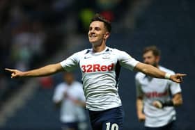 Josh Harrop celebrates scoring for Preston North End. Picture: Getty.