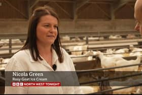 Nicola Green, from Preston, who runs Rosy Goat ice-cream appeared on the BBC North West earlier this week as part of a two day feature on ‘Lancashire Food on a plate’