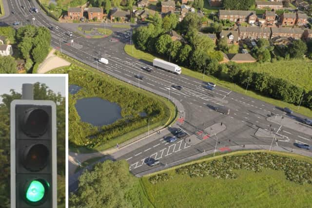 The A582 in Farington is set for a major revamp designed to make journeys quicker and smoother for drivers and safer for pedestrians (images: Lancashire County Council and, inset, Google)
