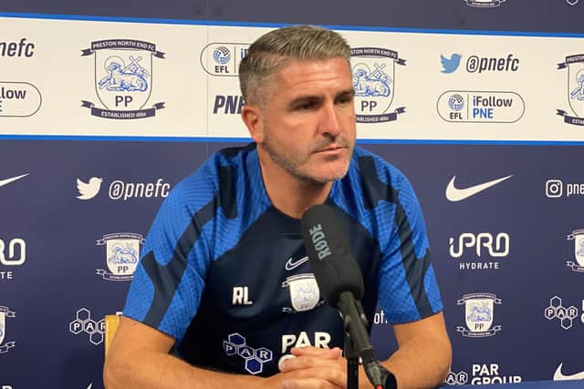 PNE boss Ryan Lowe during this week's press conference.
