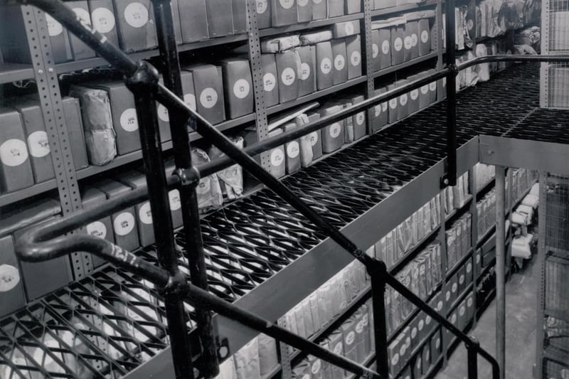 Lancashire Records Office, Preston
Strongroom C, April 1960
In the spring of 1960 the Records Office moved to the Sessions House on Lancaster Road from it's original home at the County Office Building on Fishergate.