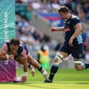 Connor Wilkinson scores a try for Lancashire during their defeat against Kent Picture: David Davies/PA Wire