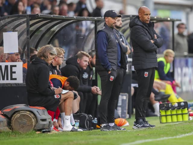 Chorley boss Andy Preece. right, witnessed his side lose twice in a week (photo: David Airey/dia_images)