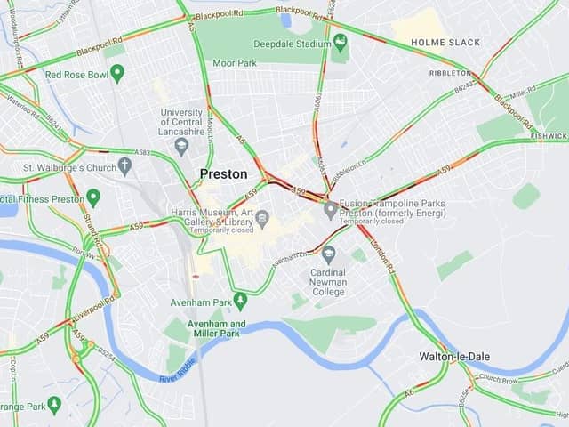 A traffic map of the area following the collision (Credit: AA)