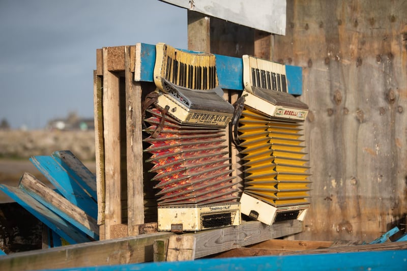 Musical instruments were attached to the boat which was sent out to sea on fire.