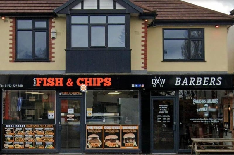 Evans Fish & Chips at 819 Blackpool Road, Preston; rated on March 21 rated 5.
