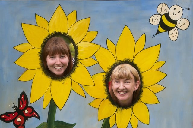 Chorley Flower Show. Kirsty Coleman and Gail MacPherson are real sun flower girls