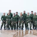 All the recruits from this year's edition of Celebrity SAS: Who Dares Wins, lined up on a beach. (Picture: Pete Dadds/Channel 4/PA Wire)