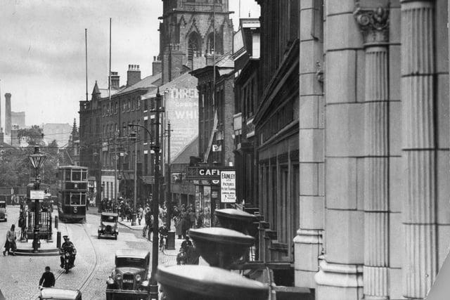 This lovely image showing Church Street in Preston was taken in 1934. To the bottom left you can just make out one of the underground public toilets and even a tram running down the road