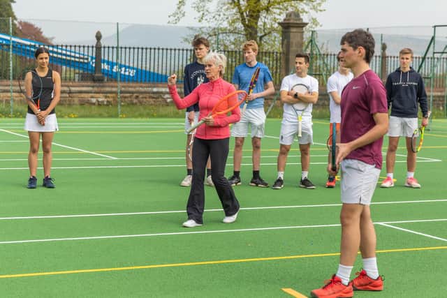 Judy Murray OBE coached Stonyhurst pupils as part of her visit.