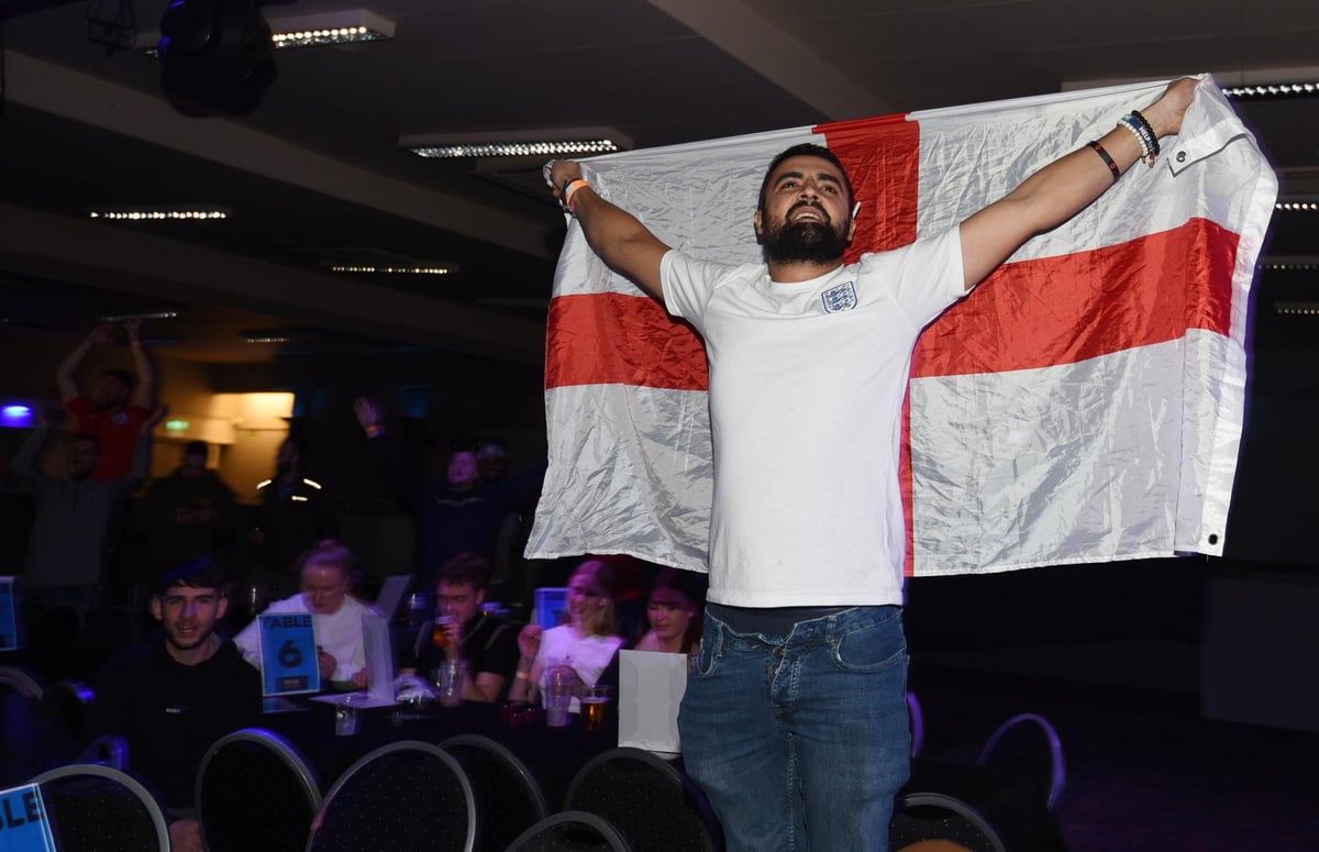 The scenes last night in Preston as England fans cheered the Three Lions on to a 3-0 victory against Senegal