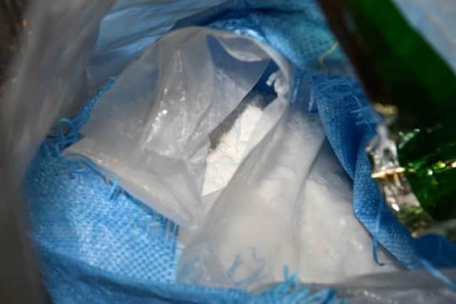 The Class A drugs, which had a street value of £140m, were hidden in 20 kilo sacks (Credit: National Crime Agency)