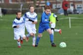Under-9s action from Bispham JFF Vipers v Kirkham Junior Blues on Bispham Gala Field