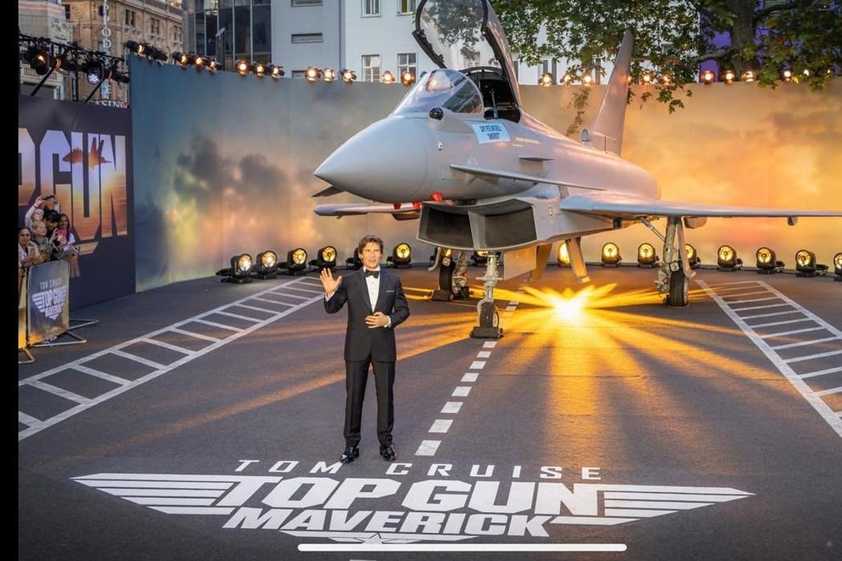 Lancashire combat jet stars on red carpet with Hollywood superstar Tom cruise