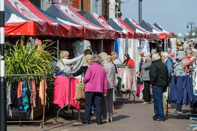 General images of Chorley Markets and Chorley Walk, Chorley. Picture by Paul Heyes, Wednesday March 22, 2022.