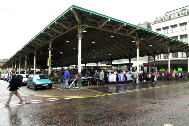 The top end of Preston's covered market, as seen from Lancaster Road