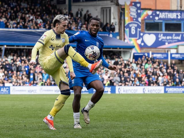 Preston North End's Liam Millar (left) competing with Birmingham City's Ethan Laird