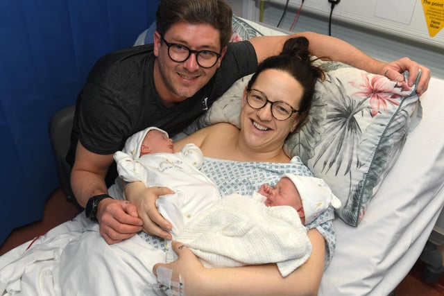 Twin 1 born on April 29, at 05:05, weighing 5lb 2oz to Dave Ramsdale and Gemma Lonsdale from Longridge, with twin 2 born at 05.08 weighing 6lb 4oz.