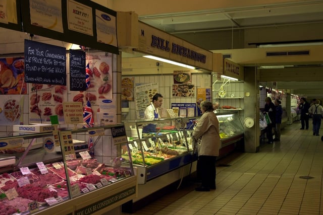 Meat stalls at Presto's indoor market