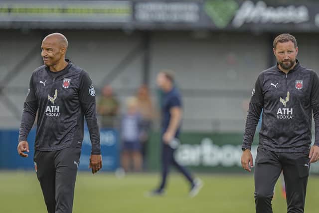 Andy Preece with assistant Chris Anderson, right