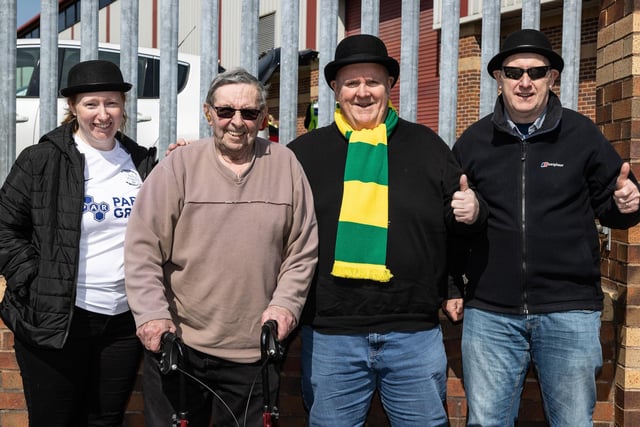 Four PNE supporters show their support on Gentry Day