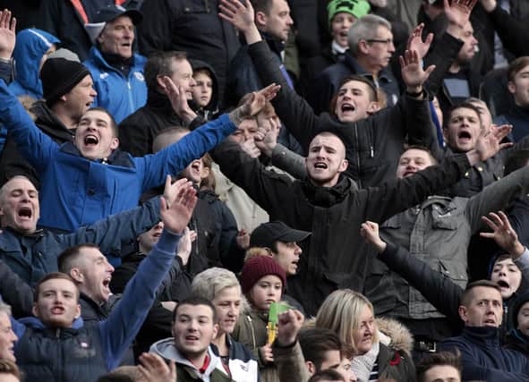 Fans in fine voice during the Preston North End v Blackburn Rovers game on November 21, 2015