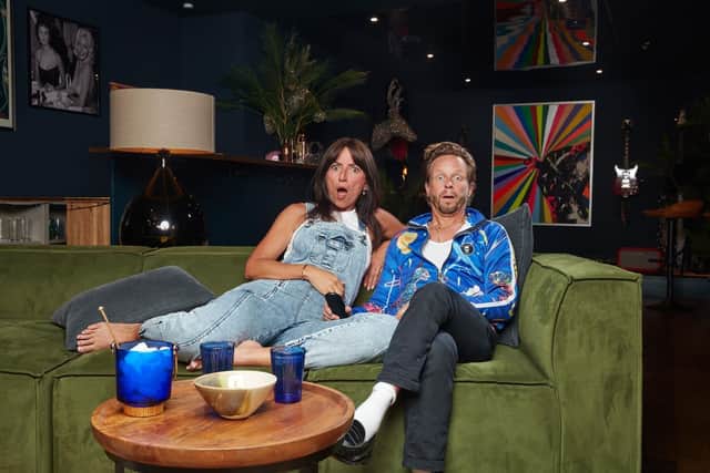 Pictured: Davina McCall and Michael Douglas