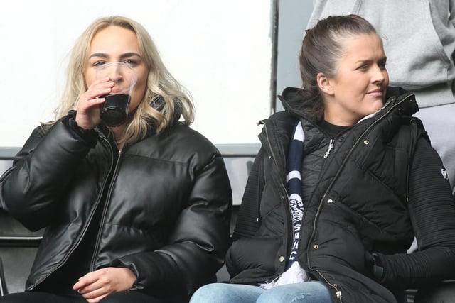 These two PNE supporters wait for kick-off at Derby