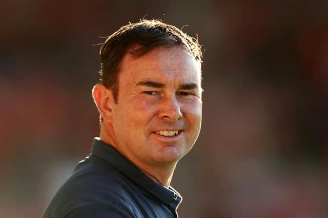 Morecambe manager Derek Adams (Photo by Lewis Storey/Getty Images)