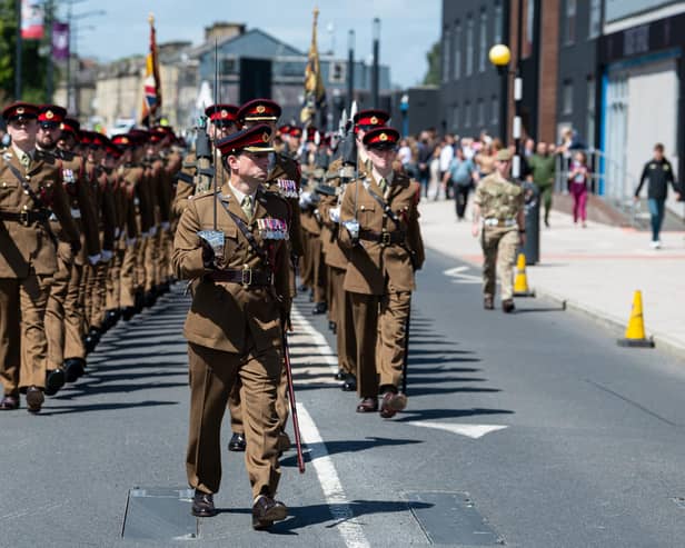 The Duke of Lancaster's Regiment Freedom Parade through Burnley. Photo: Kelvin Lister-Stuttard