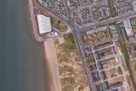 A suspected mortar bomb was destroyed in a controlled explosion on the beach near Starr Gate (Credit: Google)
