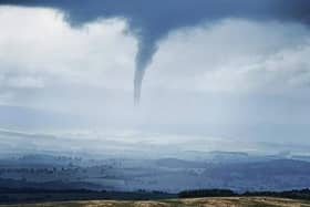 Chantelle Quinn took this photo of the suspected 'tornado' as she was walking up Pendle Hill on Tuesday