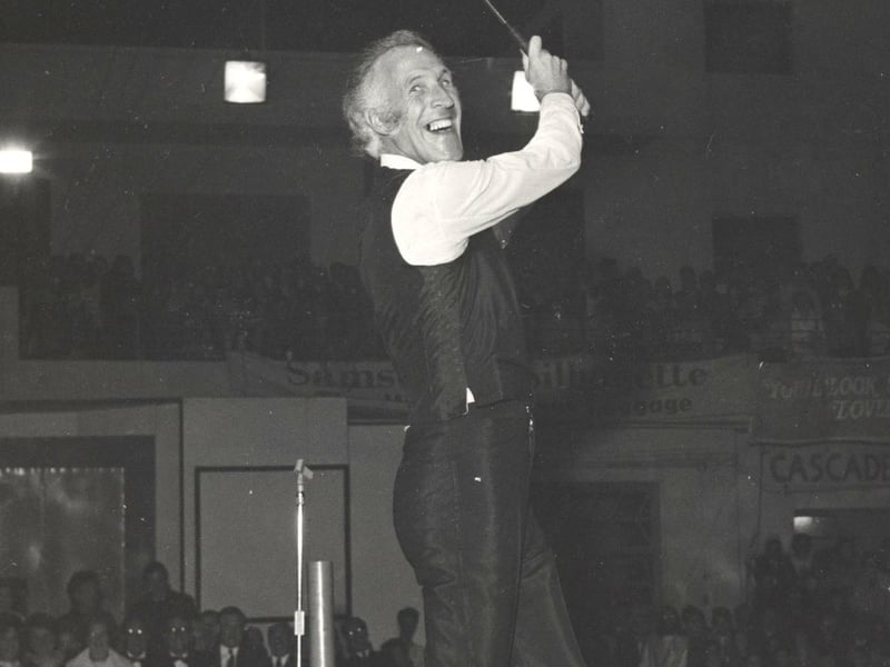 The late Sir Bruce Forsyth pictured at the switch-on of Morecambe Illuminations at the town's Super Swimming Stadium in 1970.
