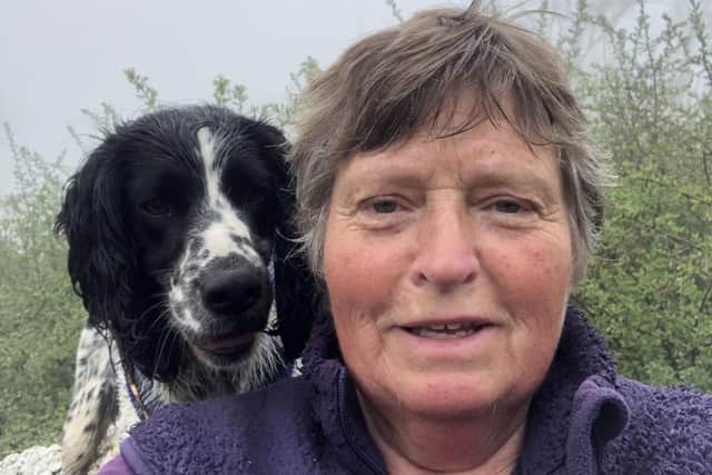 Hazel Sharples and her dog Milo out on a misty walk. Picture by Hazel Sharples.