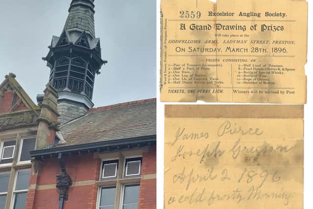 Repair works were recently undertaken on UCLan’s historic Harris building spire, and a historic discovery was made inside.