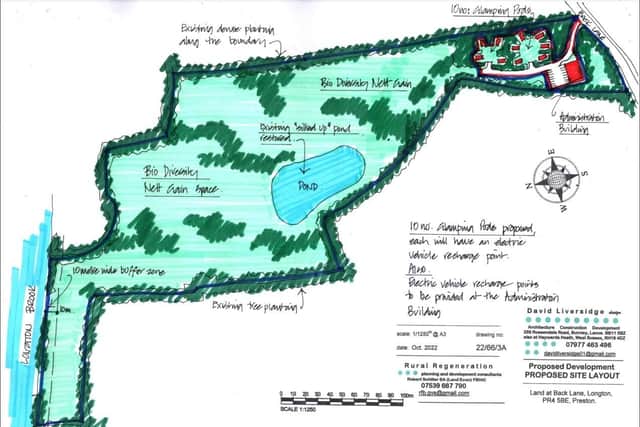 A plan of the proposed tourist site on the edge of Longton (Image: David Liversidge).