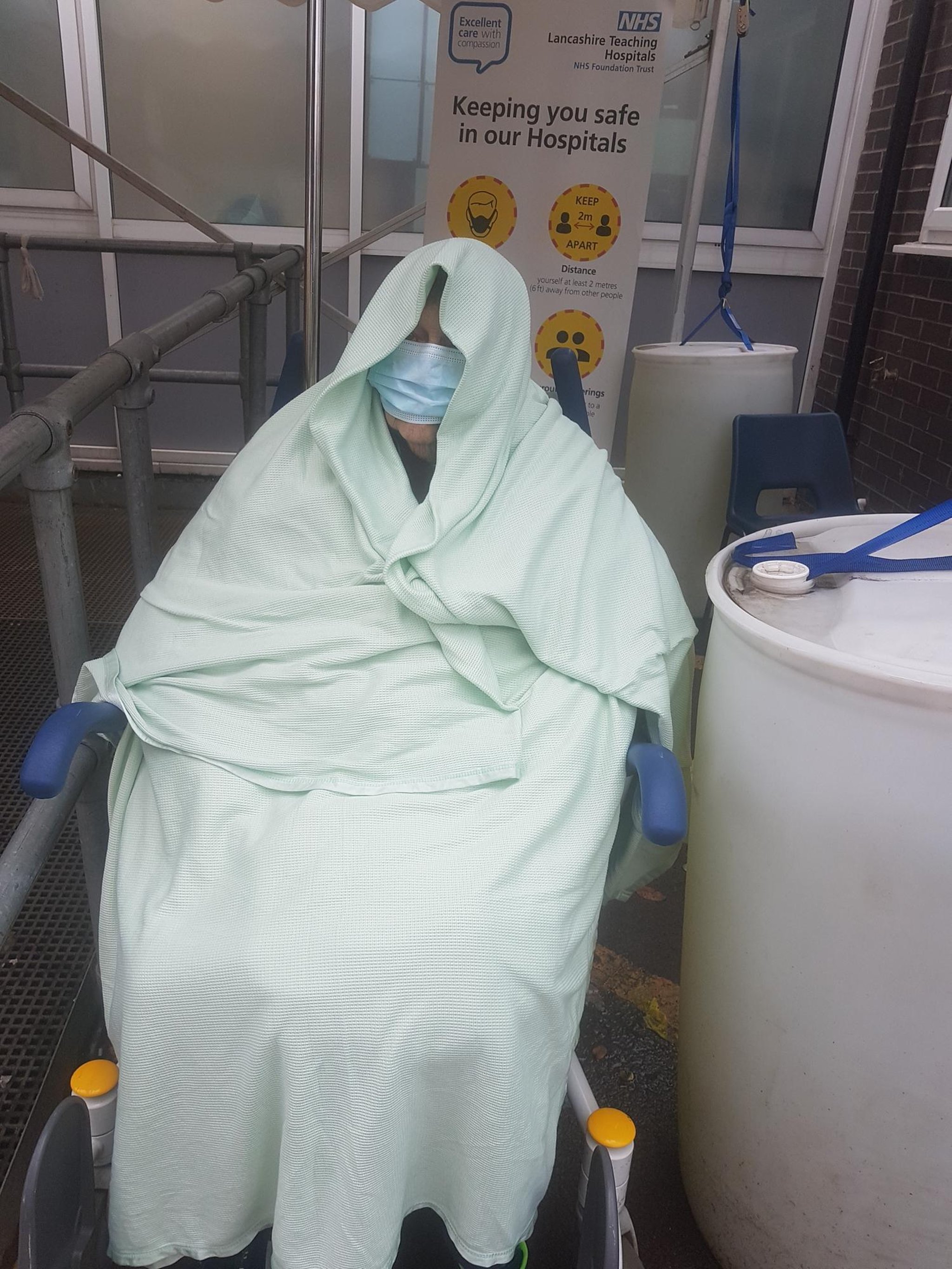 Covid-positive pensioner 'left outside in the cold' at Royal Preston A&E