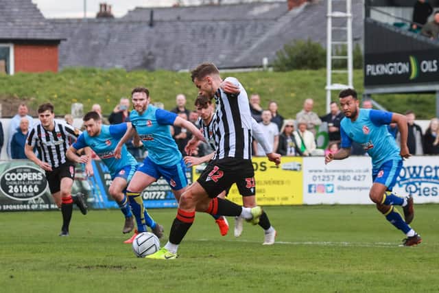 Jacob Blyth scores from the spot in Chorley's 2-1 home defeat By Alfreton Town (photo: Stefan Willoughby)