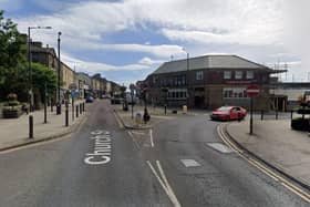 A pedestrian was left with "life-changing injuries" after he was struck by a car in Church Street, Colne (Credit: Google)