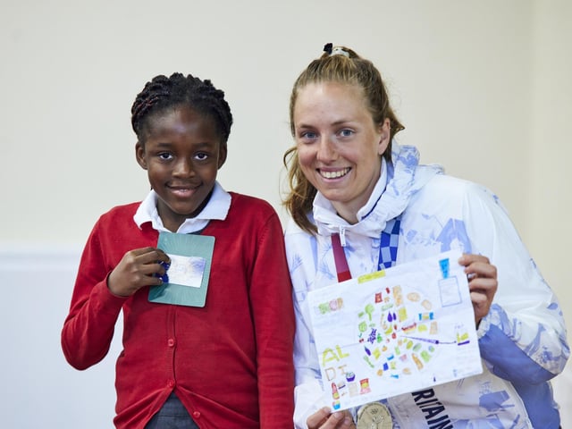 Josie pictured with poster winner Frances.