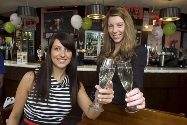 Cheers! Yates's Wine Lodge general manager Ranya Bodjaja, and deputy manager Hayley Gallacher, celebrate their Best Bar None Award